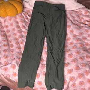 Green Sleek High-Waisted Pants